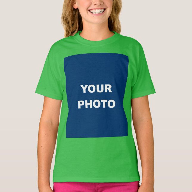 Add Your Image Photo Picture Logo Shamrock Green T-Shirt (Front)