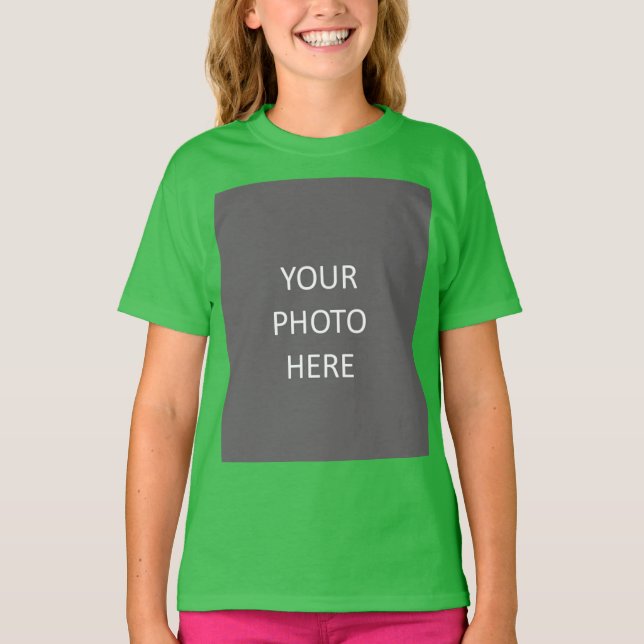 Add Your Image Photo Picture Logo Shamrock Green T-Shirt (Front)