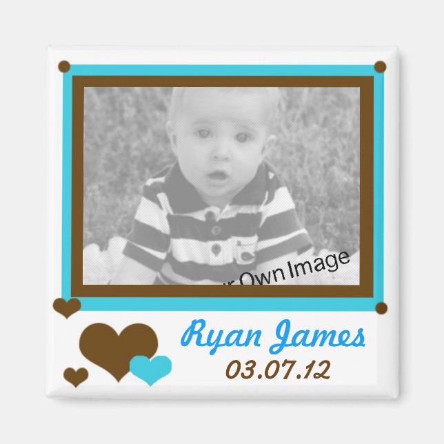 Add Your Information, Hearts and Blue Magnet (Front)