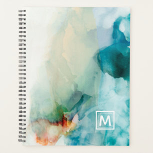 Add Your Initial Aversion - Blue Watercolor Planner