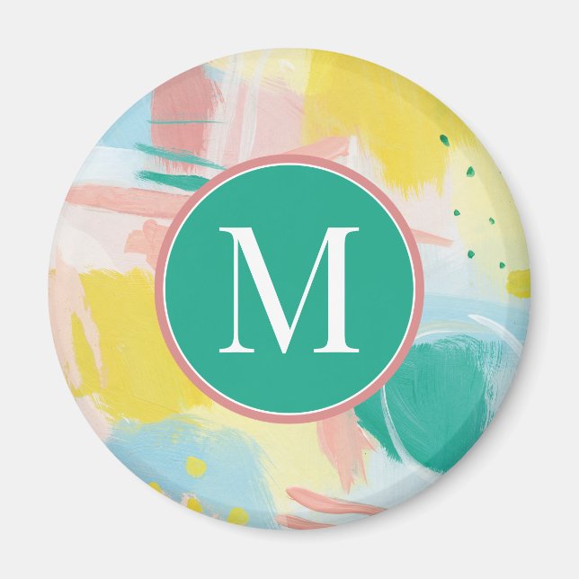 Add Your Initial | Fresh Face Abstract Magnet (Front)