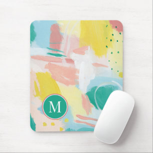 Add Your Initial   Fresh Face Abstract Mouse Pad