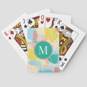 Add Your Initial Fresh Face Abstract Playing Cards