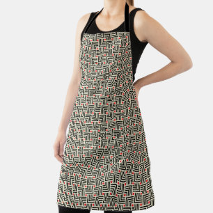 Add Your Initial   Geometric Lines Pattern Apron