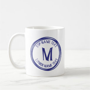 Add Your Initial Name or Text Hand Drawn  M N O P Coffee Mug