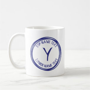Add Your Initial Name or Text Hand Drawn X Y Z Coffee Mug