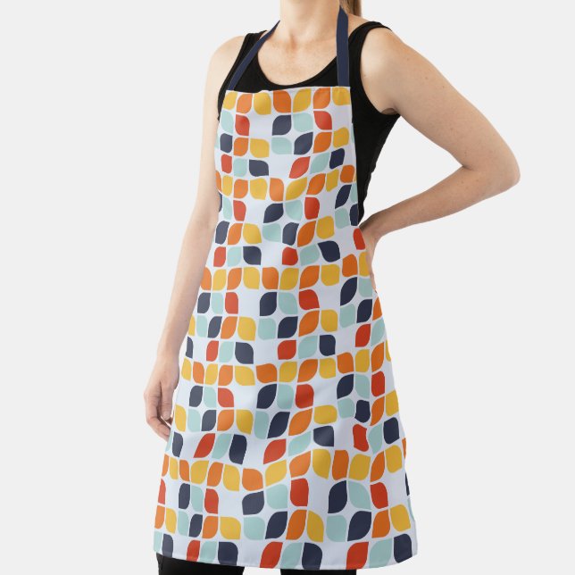 Add Your Initial | Vintage Geometric Pattern Apron (Insitu)