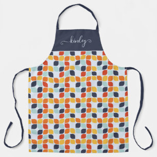 Add Your Initial Vintage Geometric Pattern Apron