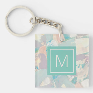 Add Your Initial   White Rock Pastel Key Ring