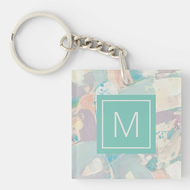 Add Your Initial | White Rock Pastel Key Ring (Front)
