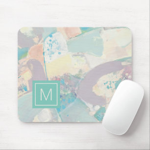 Add Your Initial White Rock Pastel Mouse Pad