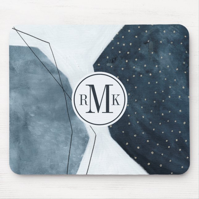 Add Your Initials | Adjacent Abstraction Mouse Pad (Front)