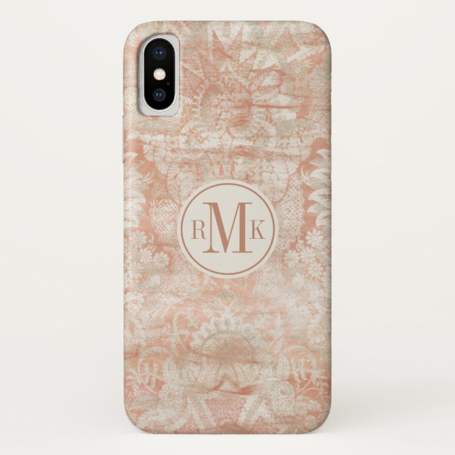 Add Your Initials | Garnet Weft Case-Mate iPhone Case (Back)
