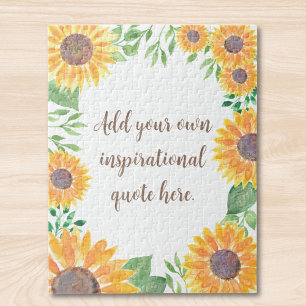 Add Your inspirational Motivational Quote Floral Jigsaw Puzzle