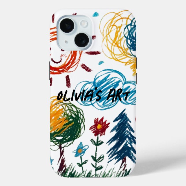Add your Kid's Artwork to this Case-Mate iPhone Case (Back)