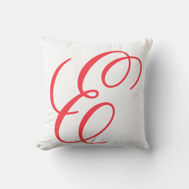 Add Your Letter E Throw Pillow Cushion (Front)