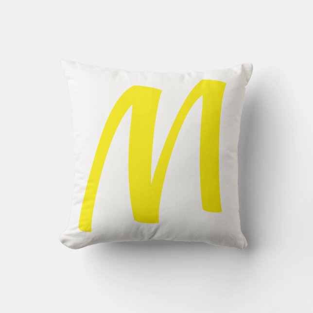Add Your Letter M Throw Pillow Cushion (Front)