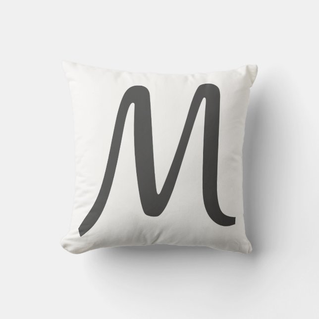 Add Your Letter M Throw Pillow Cushion (Front)