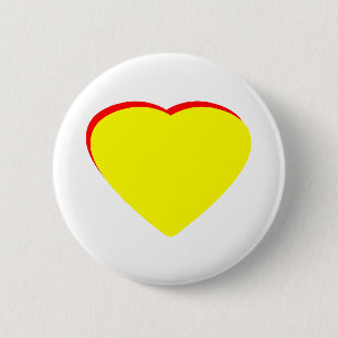 Add Your Lettes Here Heart Yellow Red The MUSEUM 6 Cm Round Badge