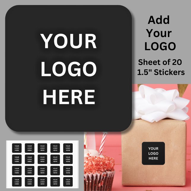 Add Your light colour transparent Logo, on a Black Square Sticker (Creator Uploaded)