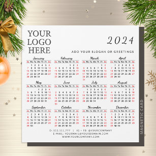 Add Your Logo 2024 Business Calendar Magnet Simple