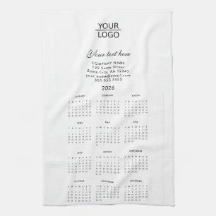 Add your Logo 2026 Calendar Company Promotion Tea Towel