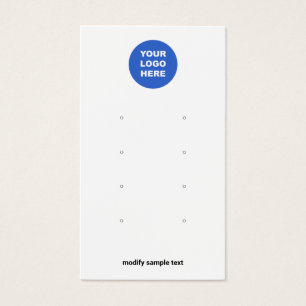 Add Your Logo 8 Stud Earring Hole Display Card