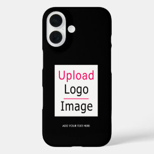 Add Your Logo and Custom Text Modern Business Chic iPhone 16 Case