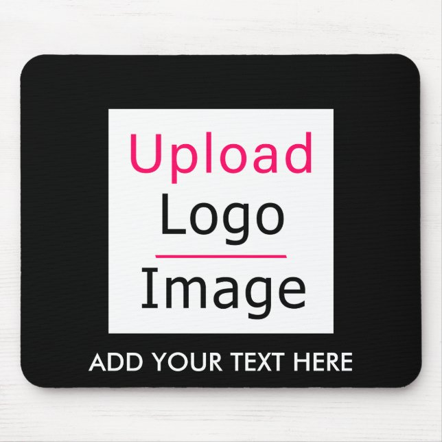 Add Your Logo and Custom Text Modern Business Chic Mouse Pad (Front)
