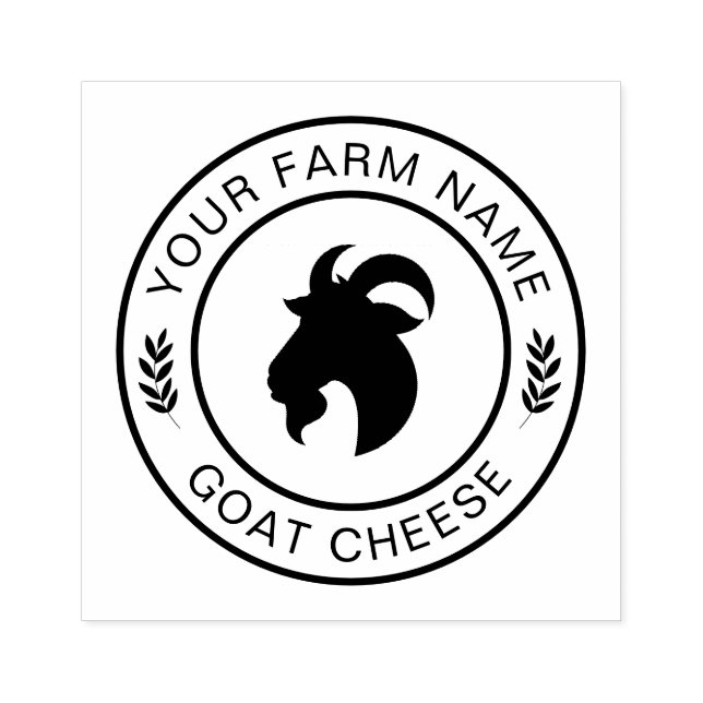 Add your logo and text Goat Cheese Milk Farm Name Rubber Stamp (Imprint)