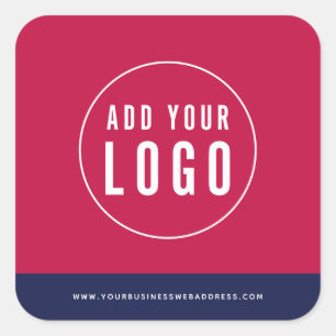 Add Your Logo and Website Address Contrast Colours Square Sticker
