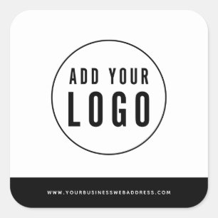 Add Your Logo and Website Address Contrast Colours Square Sticker