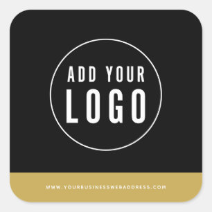Add Your Logo and Website Address Contrast Colours Square Sticker