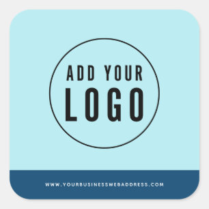 Add Your Logo and Website Address Contrast Colours Square Sticker