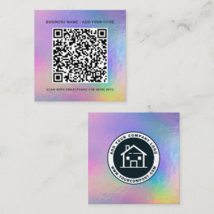 Add Your Logo and Website Address Holographic Square Business Card