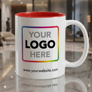 Add Your Logo and Website Business Branded Promo Coffee Mug