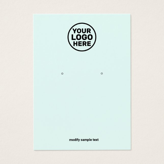 Add Your Logo  Aqua Blue Earring Display Card (Front)