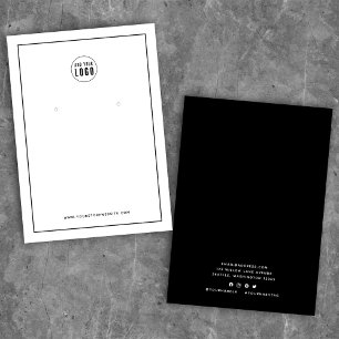 Add Your Logo Black Border Earring Display Card