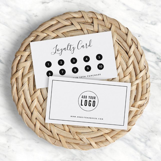 Add Your Logo Black Border Loyalty Card (Creator Uploaded)