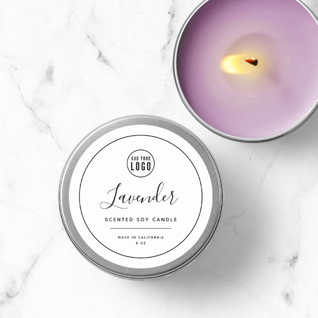 Add Your Logo Black Border Round Product Label (Creator Uploaded)