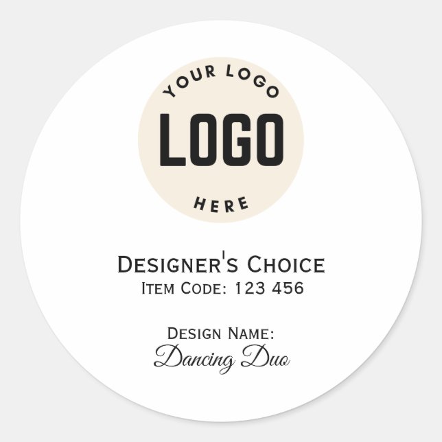 Add Your Logo Black Border Round Product Sticker (Front)