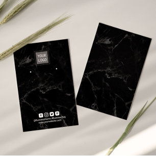 Add Your Logo Black Marble Earring Display
