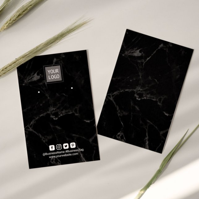 Add Your Logo Black Marble Earring Display (Creator Uploaded)