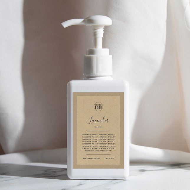 Add Your Logo Border Ingredients List Kraft Label (Creator Uploaded)