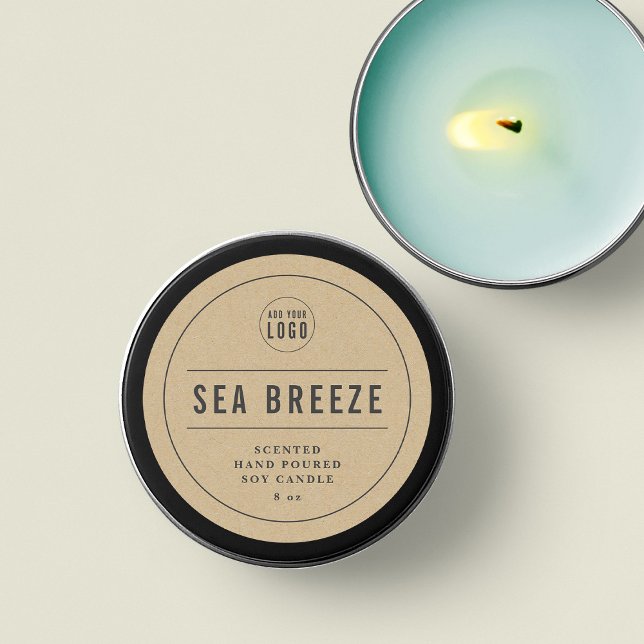 Add Your Logo Border & Lines Kraft Product Label (Creator Uploaded)