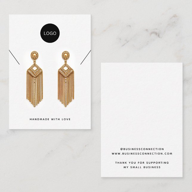 Add Your Logo Brand Necklace Earrings Display Card (Creator Uploaded)