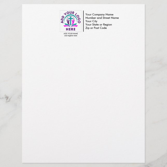 ADD YOUR LOGO Business Church Custom Letterhead (Front)