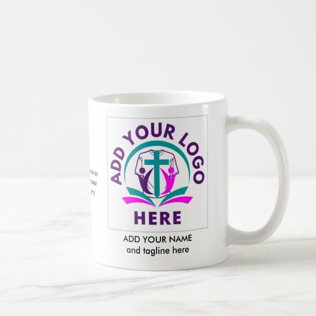 ADD YOUR LOGO Business Church Merchandise Coffee Mug (Right)