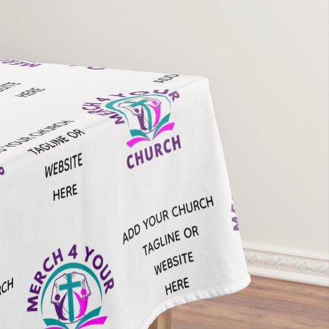 ADD YOUR LOGO Business Church Merchandise Tablecloth (In Situ)