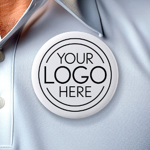 Add Your Logo Business Corporate Modern Minimalist 6 Cm Round Badge